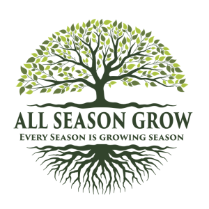 Tree and roost with text All Season Grow, Every Season is Growing Season