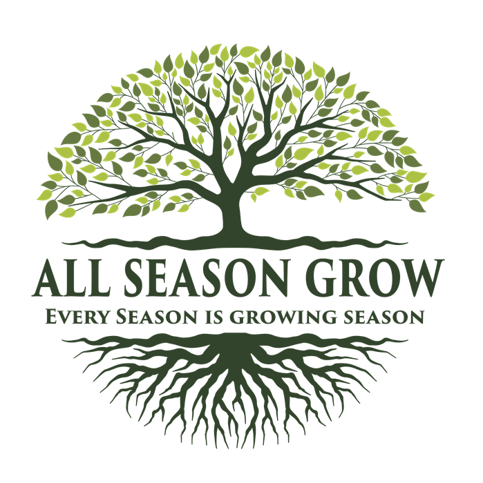 Tree and roost with text All Season Grow, Every Season is Growing Season